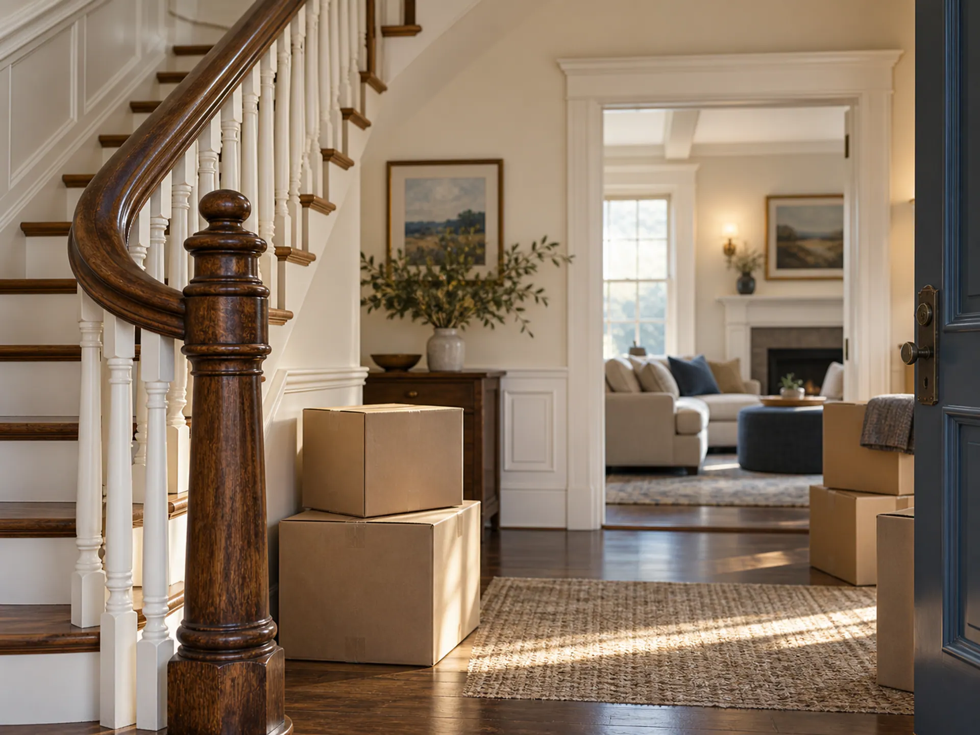 An old home's wooden stair rail