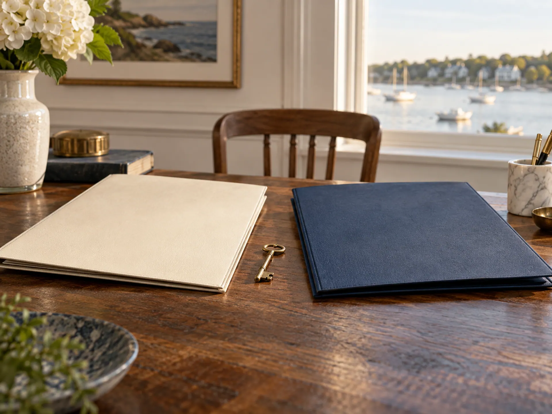 Two different plain closed folders